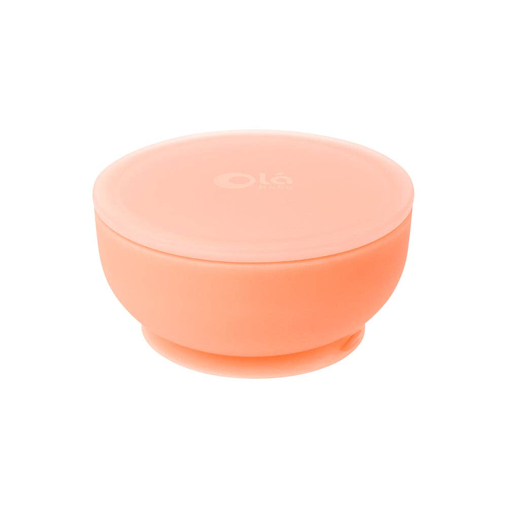 Silicone Suction Bowl with Lid: Blueberry