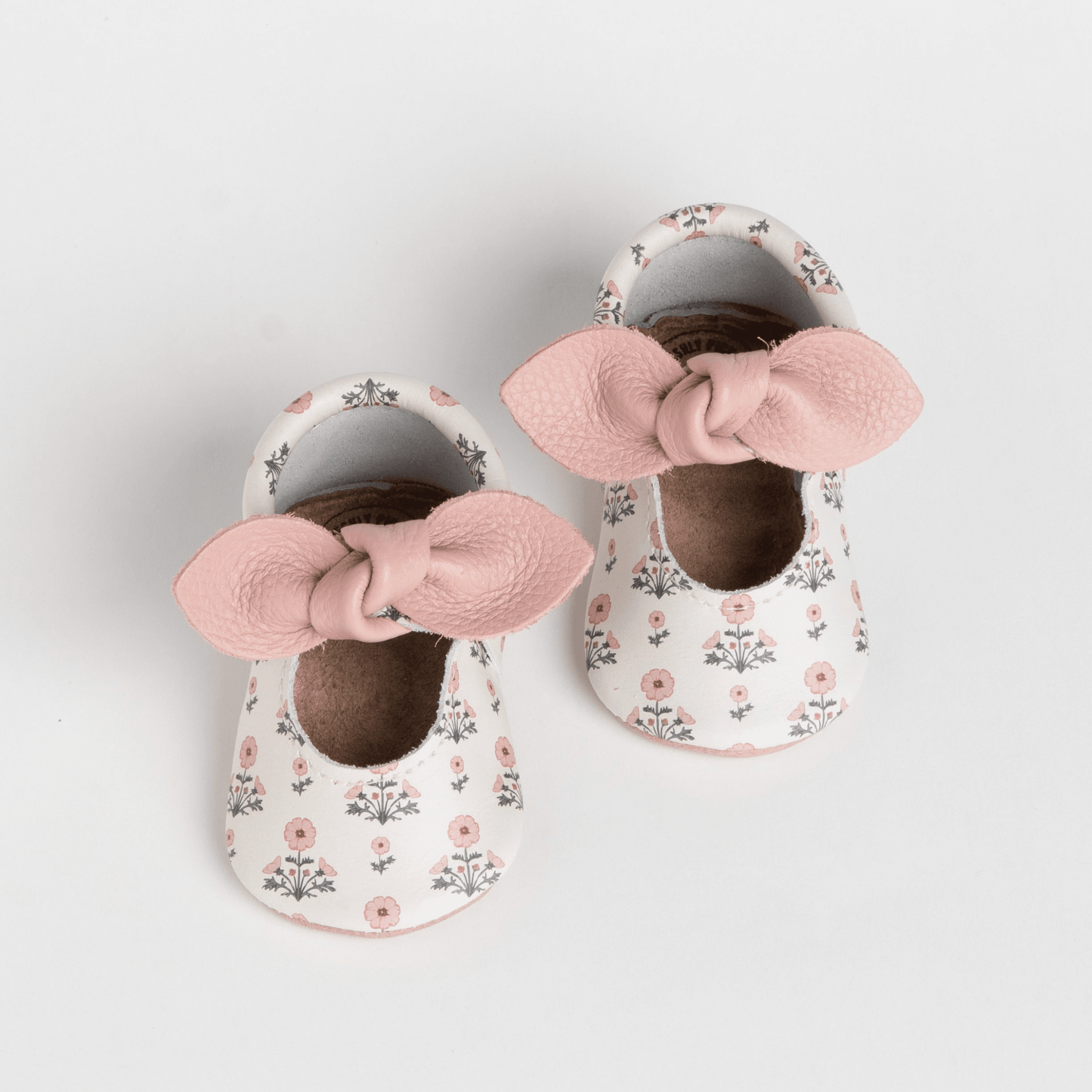Blush Blossom Knotted Bow Baby Shoe: Soft Sole