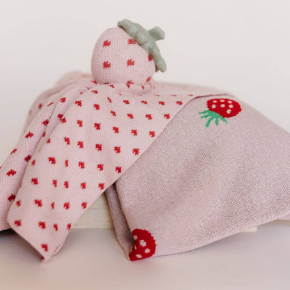 Strawberry - Organic Cotton Jacquard Baby Blanket: One Size
