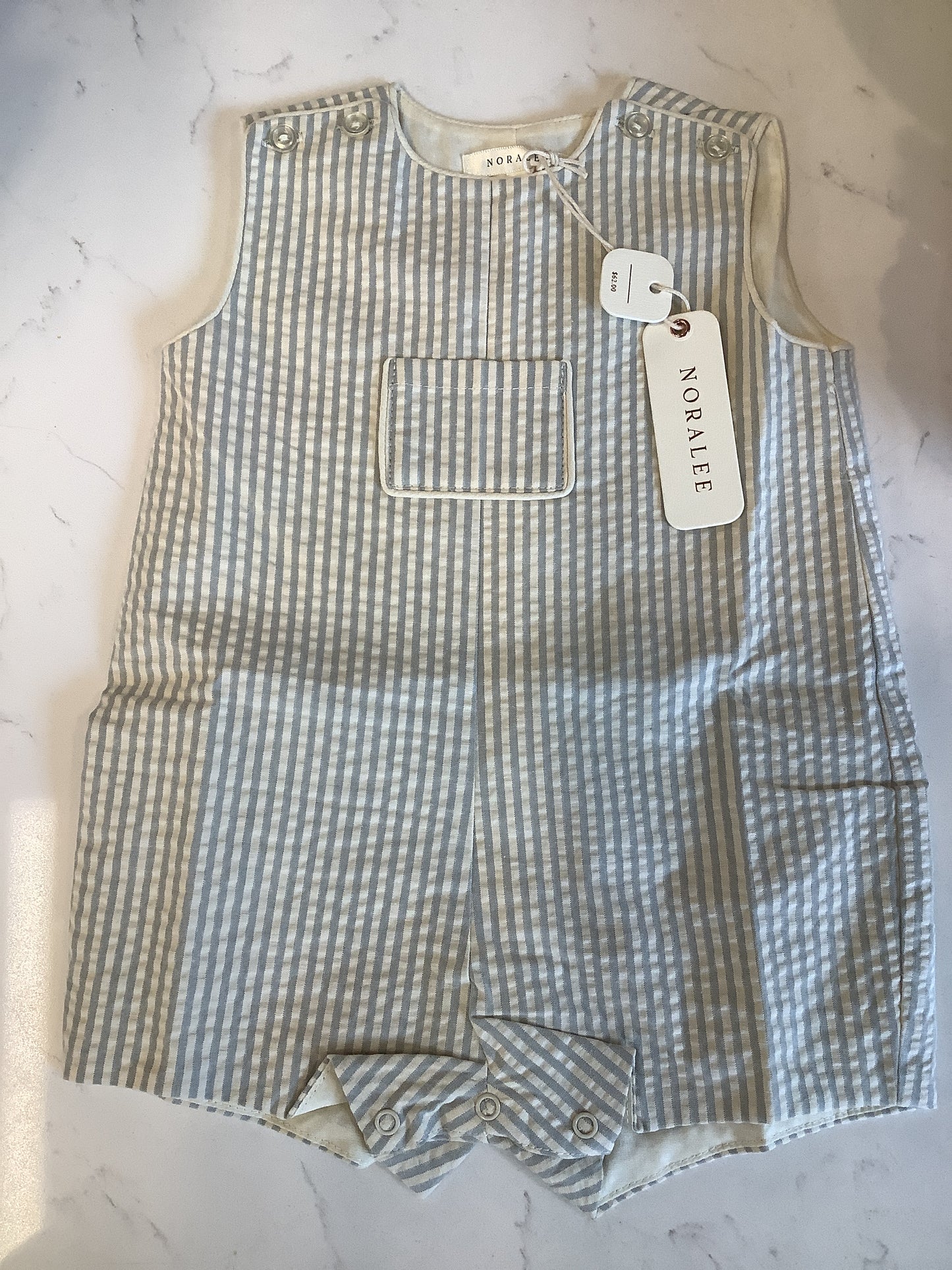 Noralee Georgie Romper sky stripe