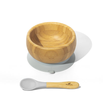 Baby Bowl + Spoon | Bamboo & Silicone: Blue