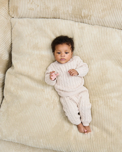Cable Cotton Knit Set Wheat