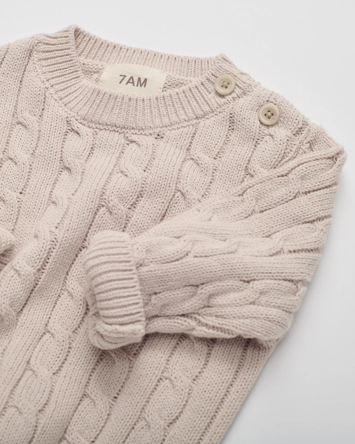 Cable Cotton Knit Set Wheat