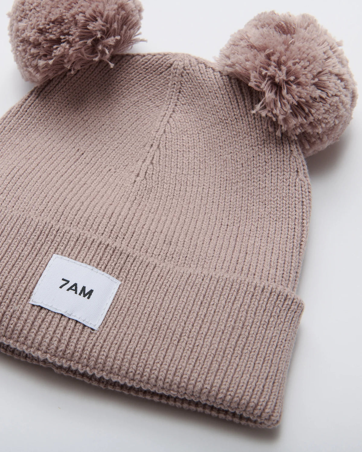 7AM Pom Pom Beanie Ash Rose