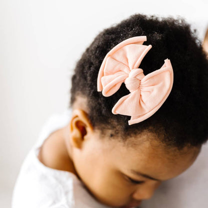 Baby Bling® 2-Pack Baby FAB® Clips soft nylon bow hair clips