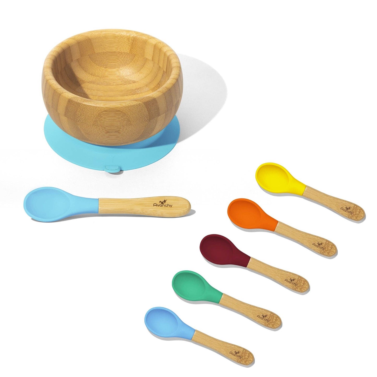 Baby Bowl + Spoon | Bamboo & Silicone: Blue