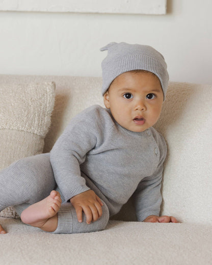 Knit Pant || Heathered Dusty Blue