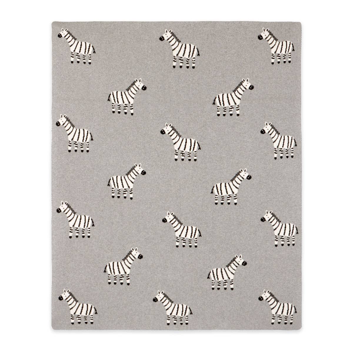 Zebra - Organic Cotton Jacquard Knit Baby Blanket: One Size