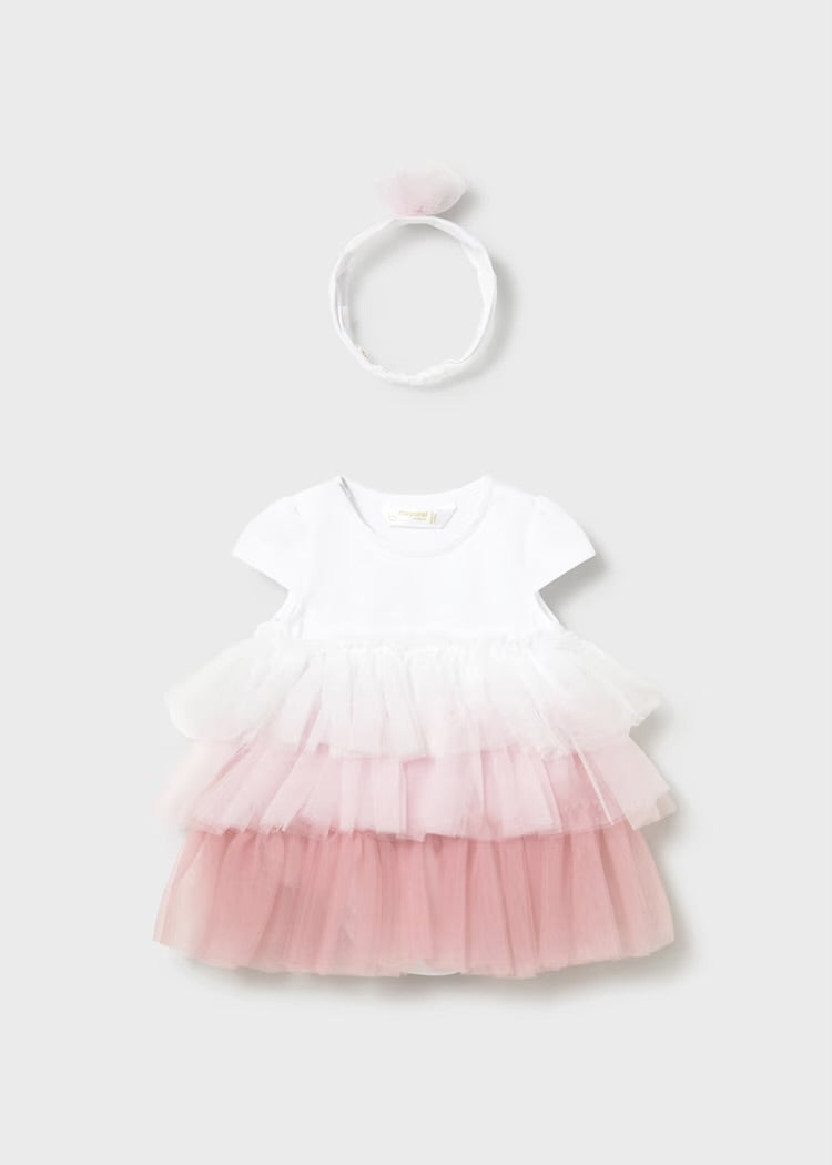 Newborn Girl Tulle Dress and Headband Set 1601