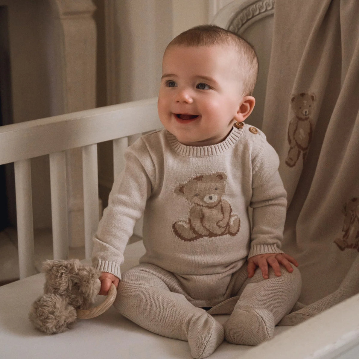 Elegant Baby TEDDY BEAR KNIT JUMPSUIT
