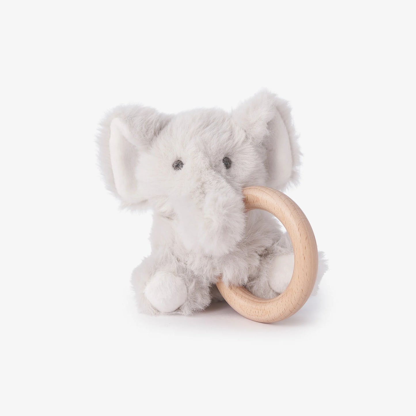 Ring Rattle Plush - Gray Elephant