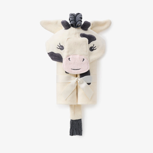COW HOODED BABY BATH WRAP