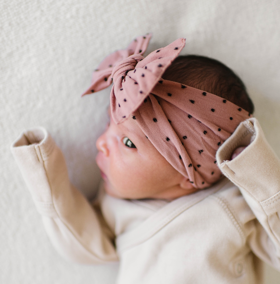 Baby Bling® Shabby Dot Knot soft nylon headband