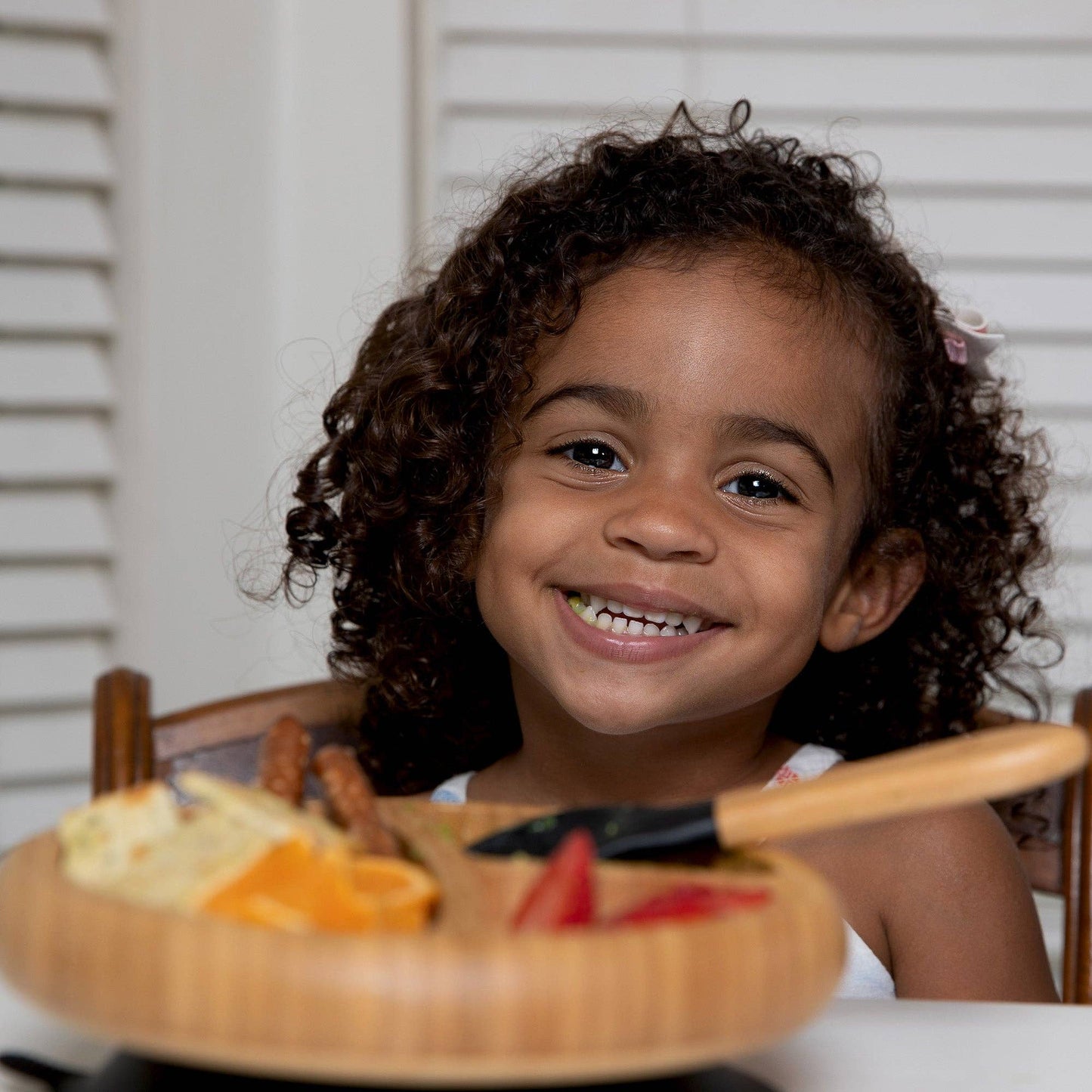 Baby Divided Plate + Spoon | Bamboo & Silicone: Blue