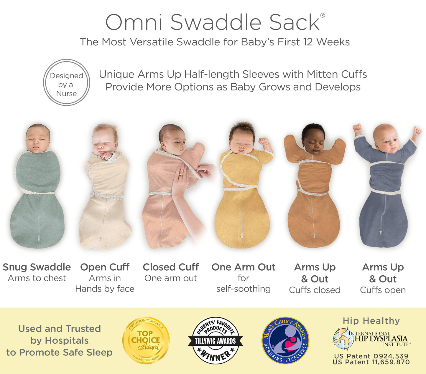 Omni Swaddle Sack, Heathered Butterum: Small 6-14 Pound