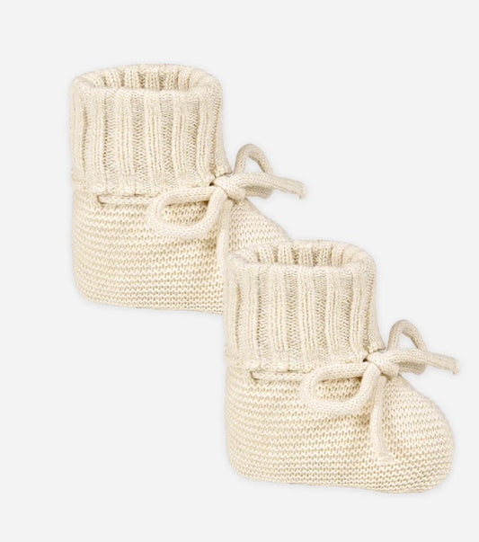 Knit Booties || Heathered Natural