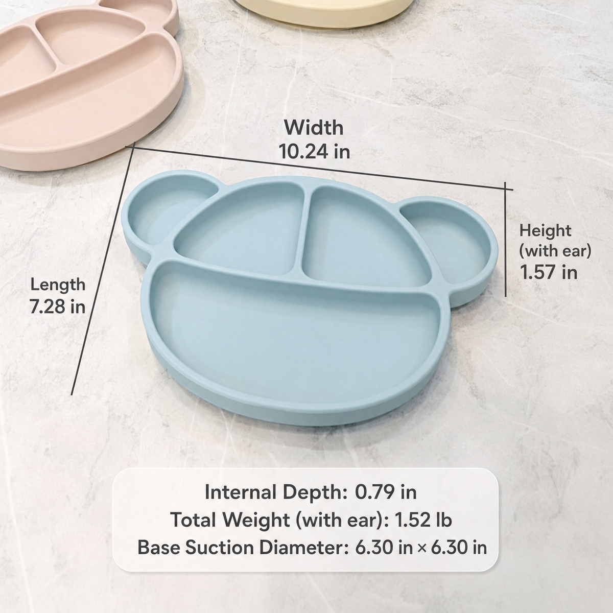 Grosmimi Little Silicone Suction Food Plate