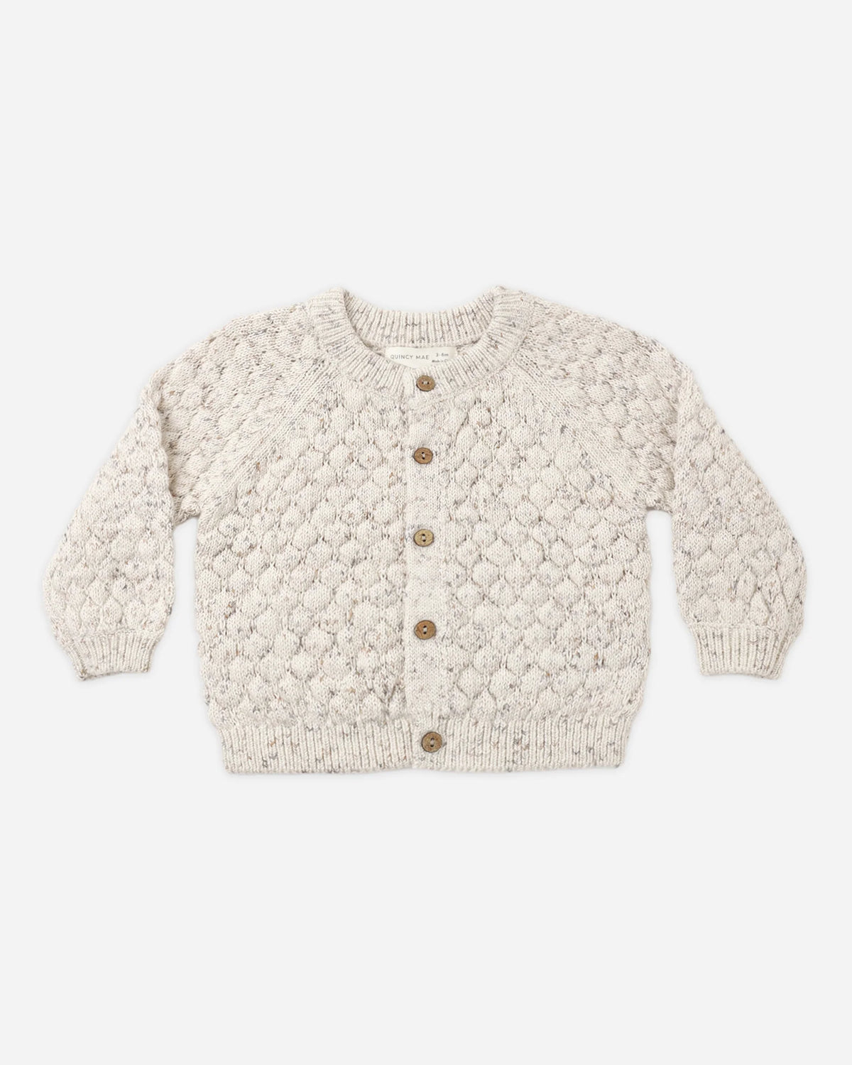 Quincy Mae Bubble Knit Cardigan || Natural Confetti