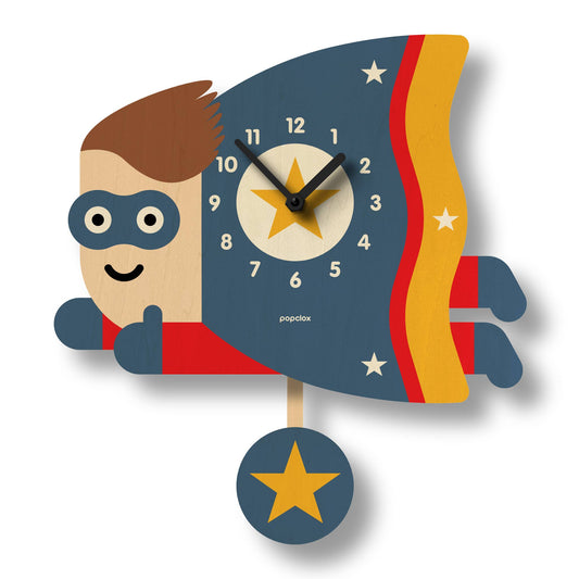 Superboy Pendulum Clock - Wood