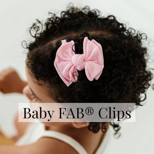 Baby Bling® 2-Pack Baby FAB® Clips soft nylon bow hair clips