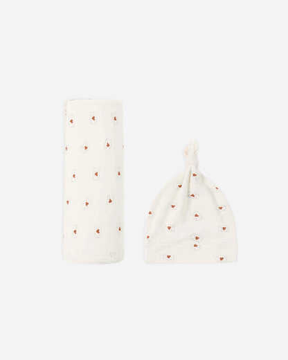 Bamboo Swaddle + Knotted Hat