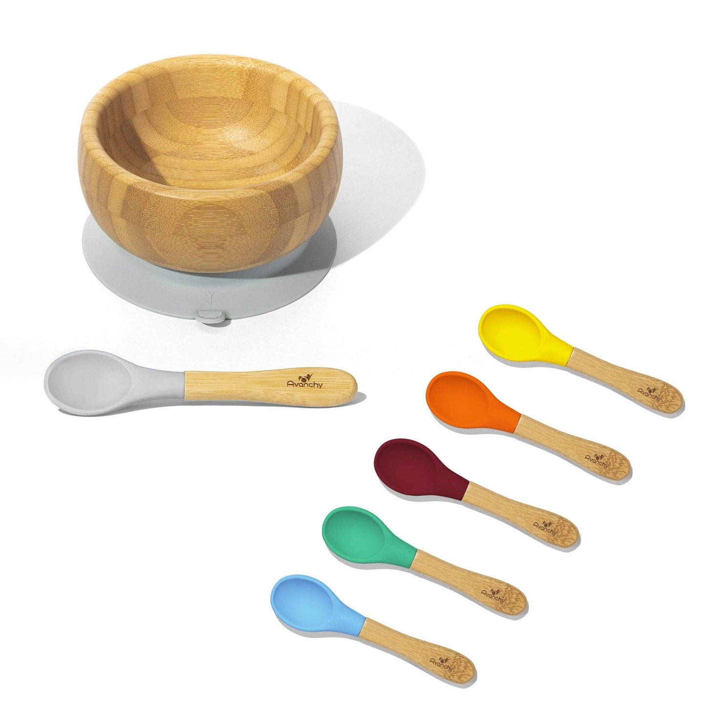Baby Bowl + Spoon | Bamboo & Silicone: Blue
