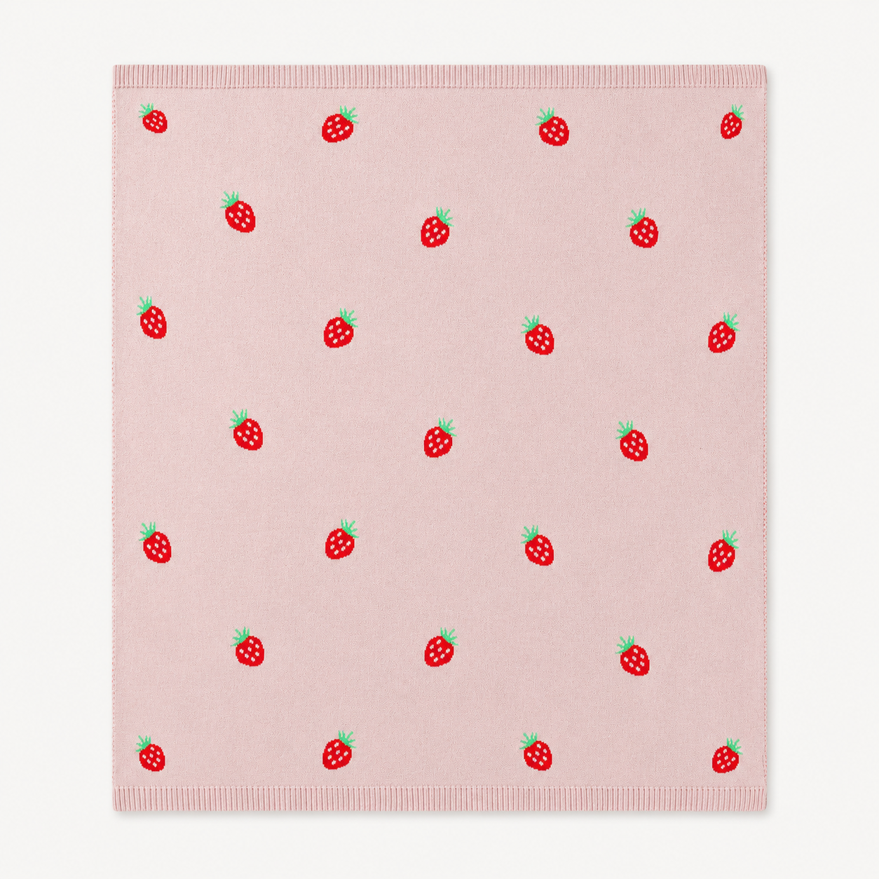 Strawberry - Organic Cotton Jacquard Baby Blanket: One Size