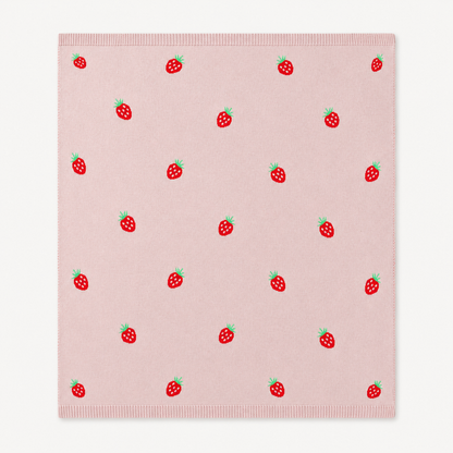 Strawberry - Organic Cotton Jacquard Baby Blanket: One Size