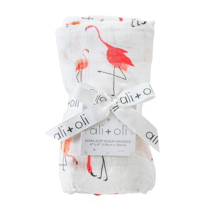 Ali+Oli Bamboo Muslin Swaddle Baby Blanket