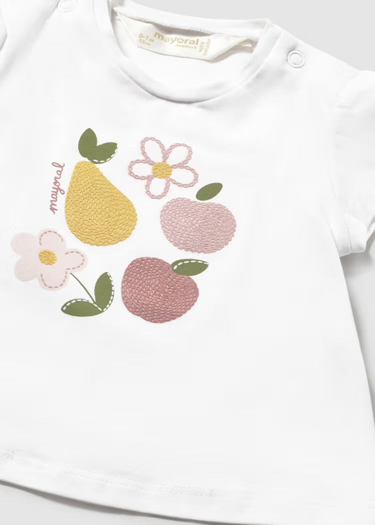 Newborn Girl Silkscreen Print T-shirt 1076