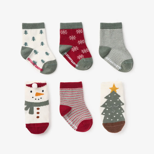 Christmas Cottage Socks 6 packs