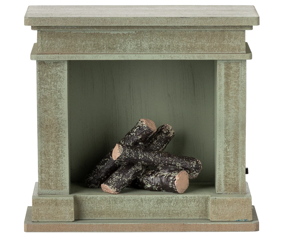 Maileg Fireplace Miniature - Dusty Green