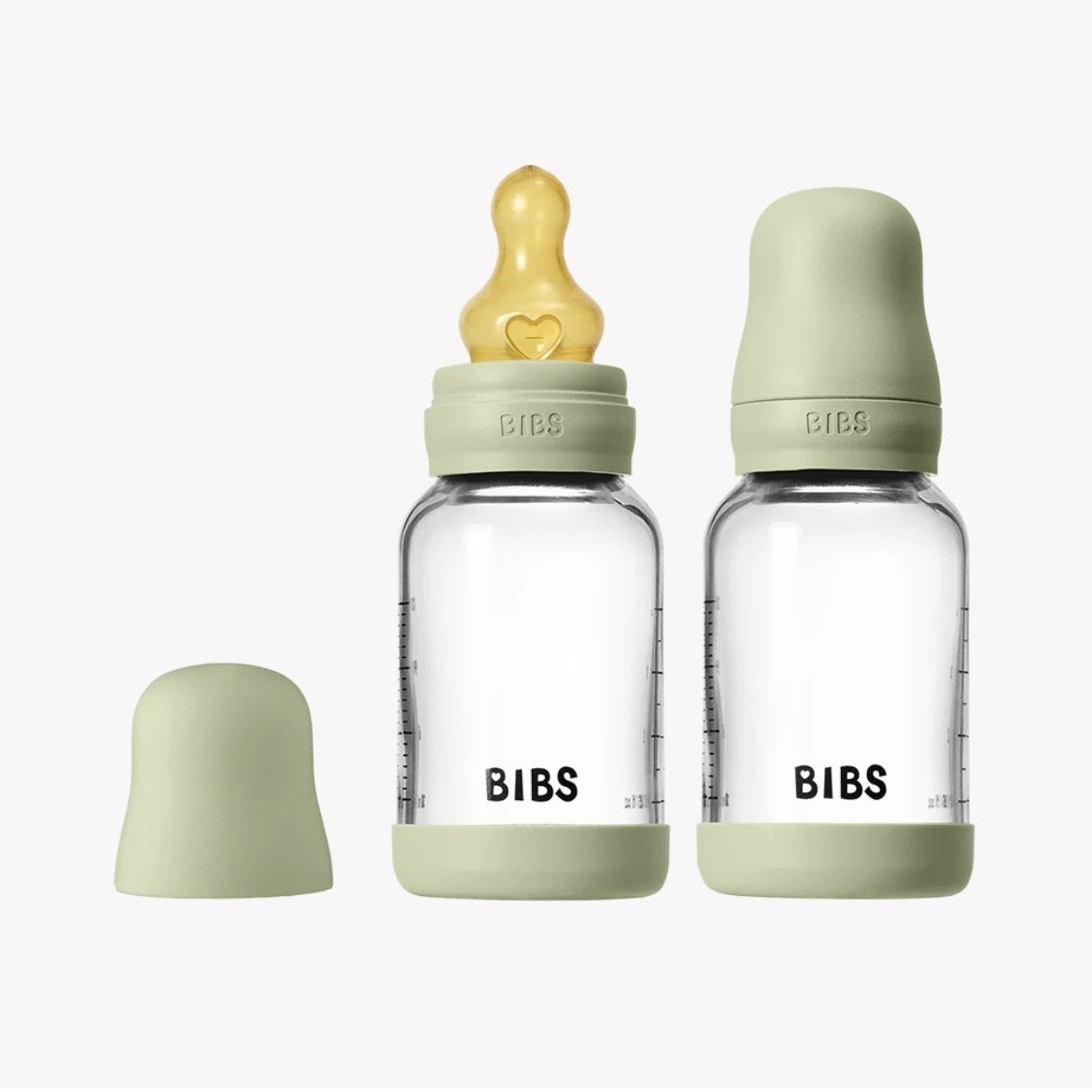 Baby Glass Bottle Set 4oz 2 Pack Latex