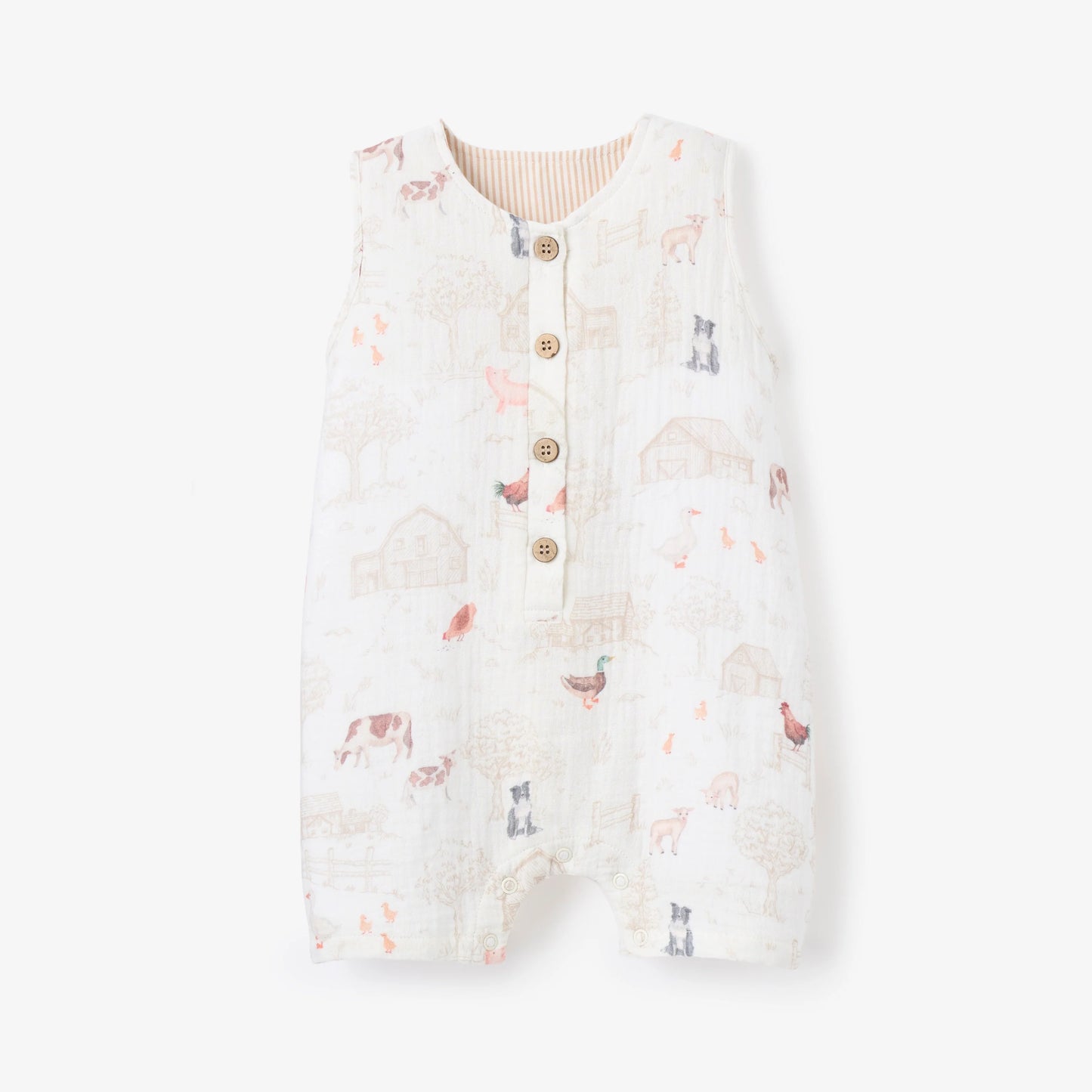 PETITE FARMSTEAD ORGANIC COTTON SHORTALL