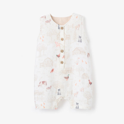 PETITE FARMSTEAD ORGANIC COTTON SHORTALL