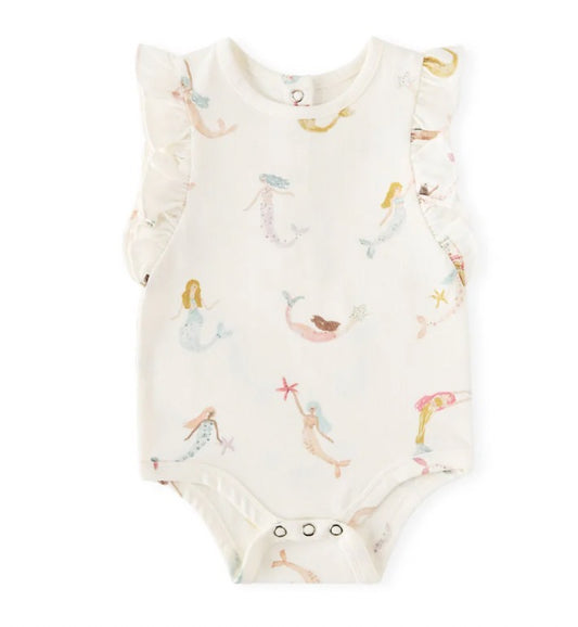 Short Sleeve Flutter One-Piece - Mermaid Melody