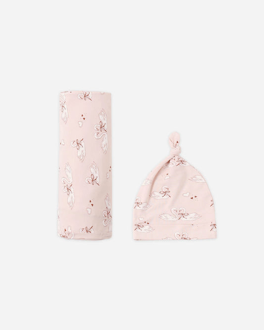 Bamboo Swaddle + Knotted Hat