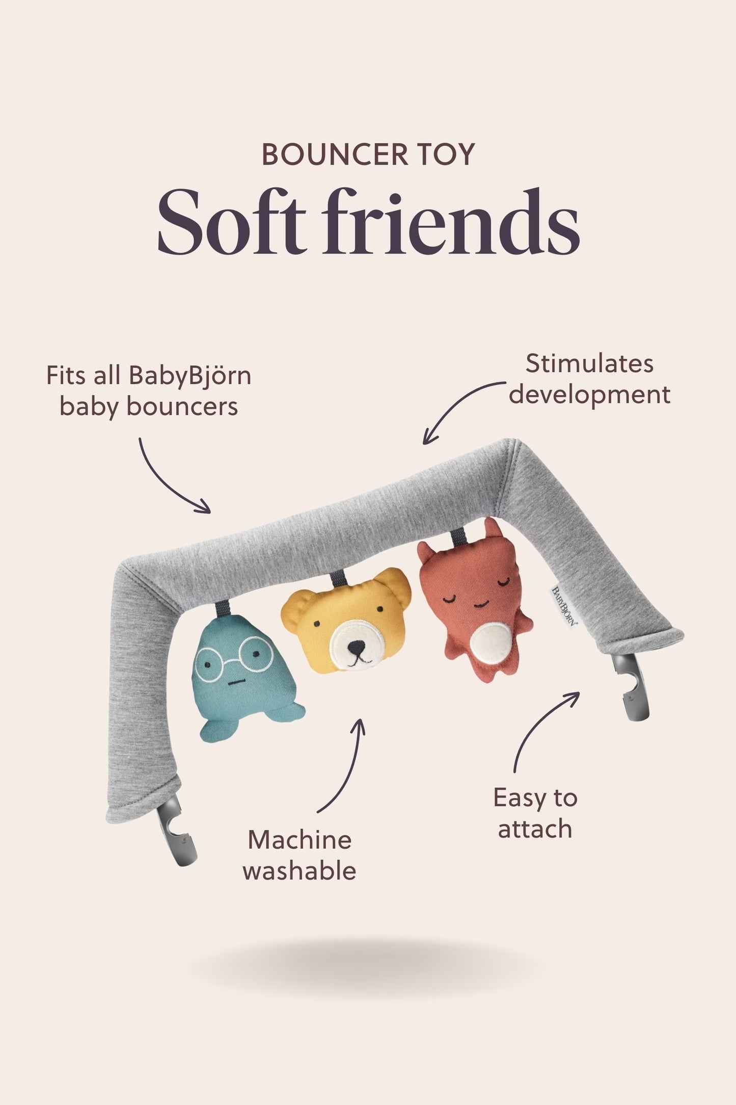 Toy for Baby Bouncer - Soft Friends