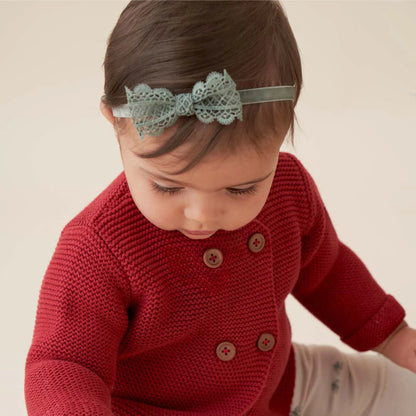 HOLIDAY LACEY BOW BABY HEADBAND 3PK