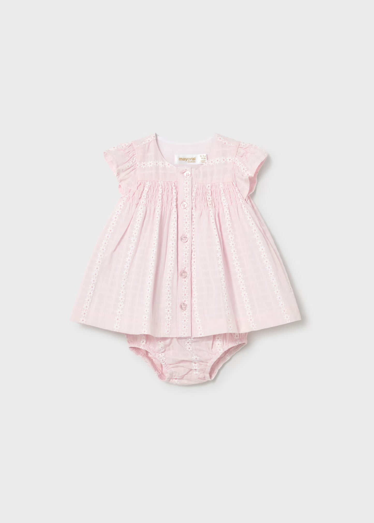 Newborn Girl Chiffon Dress with Bloomers 1805