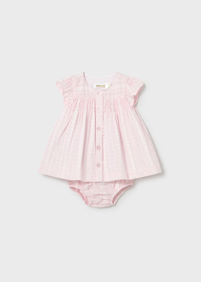 Newborn Girl Chiffon Dress with Bloomers 1805