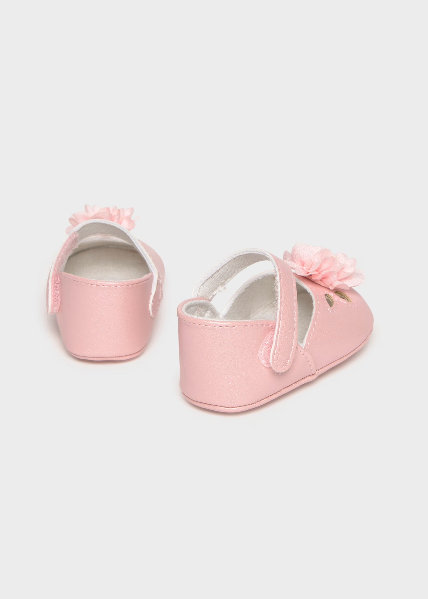 Newborn Girl Flower Pink Mary Janes 9091