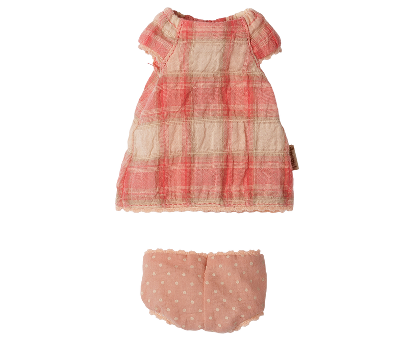 Maileg Dress, Teddy Junior - Coral