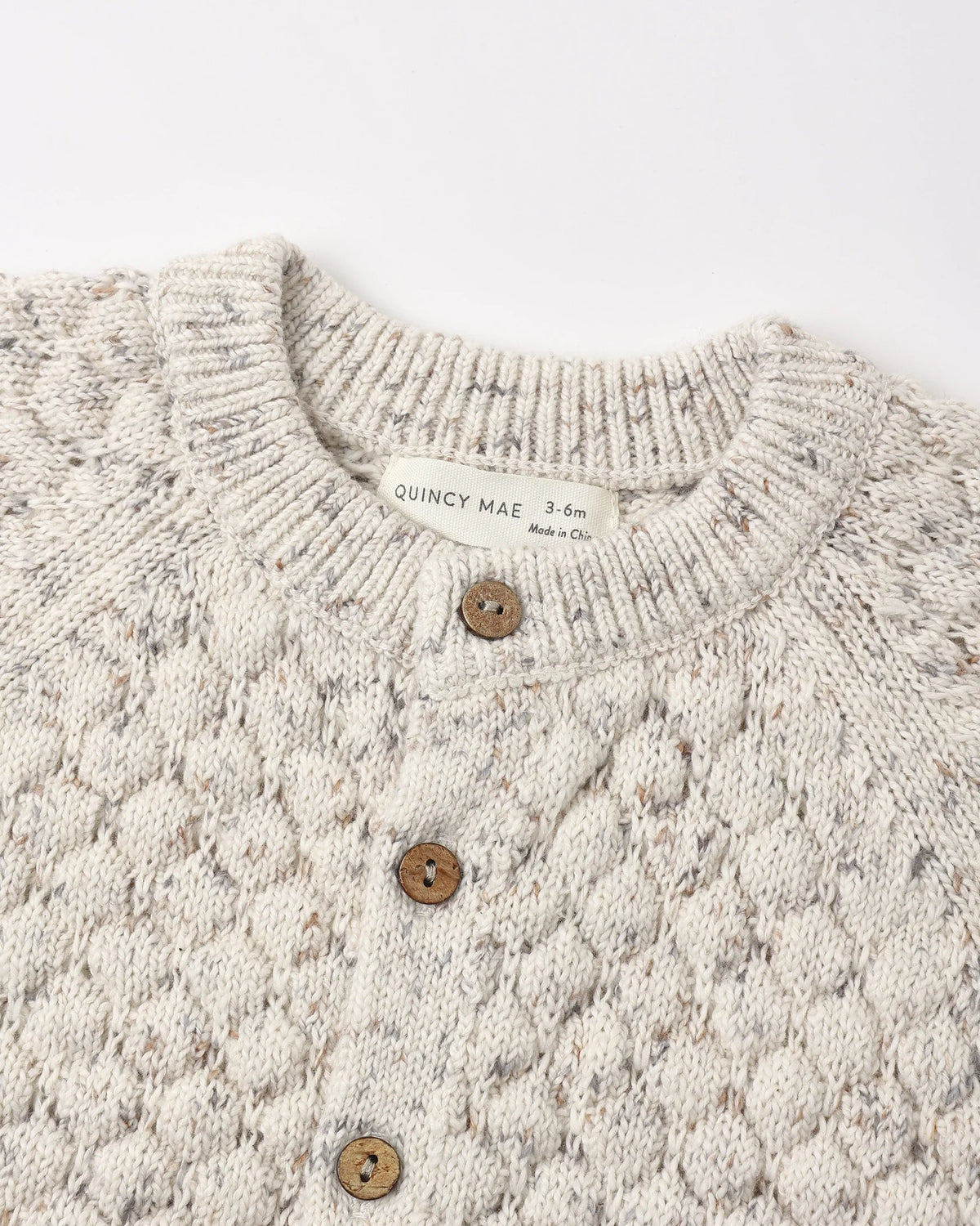 Quincy Mae Bubble Knit Cardigan || Natural Confetti