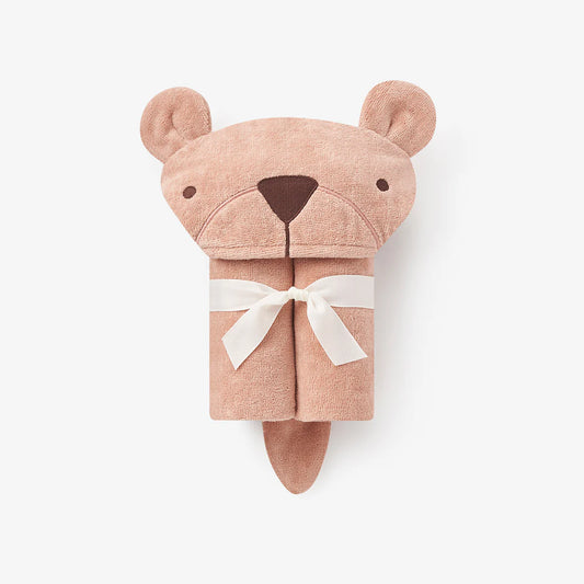 RUST BEAR HOODED BABY BATH WRAP