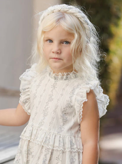 Braided Headband French Floral Stripe