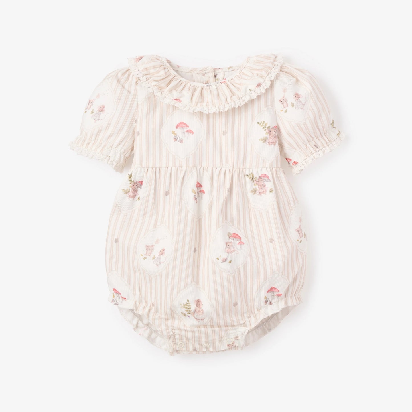 Magical Mouse Cameo Stripe Pin Cord Bubble w/ Ruffle Lace Collar