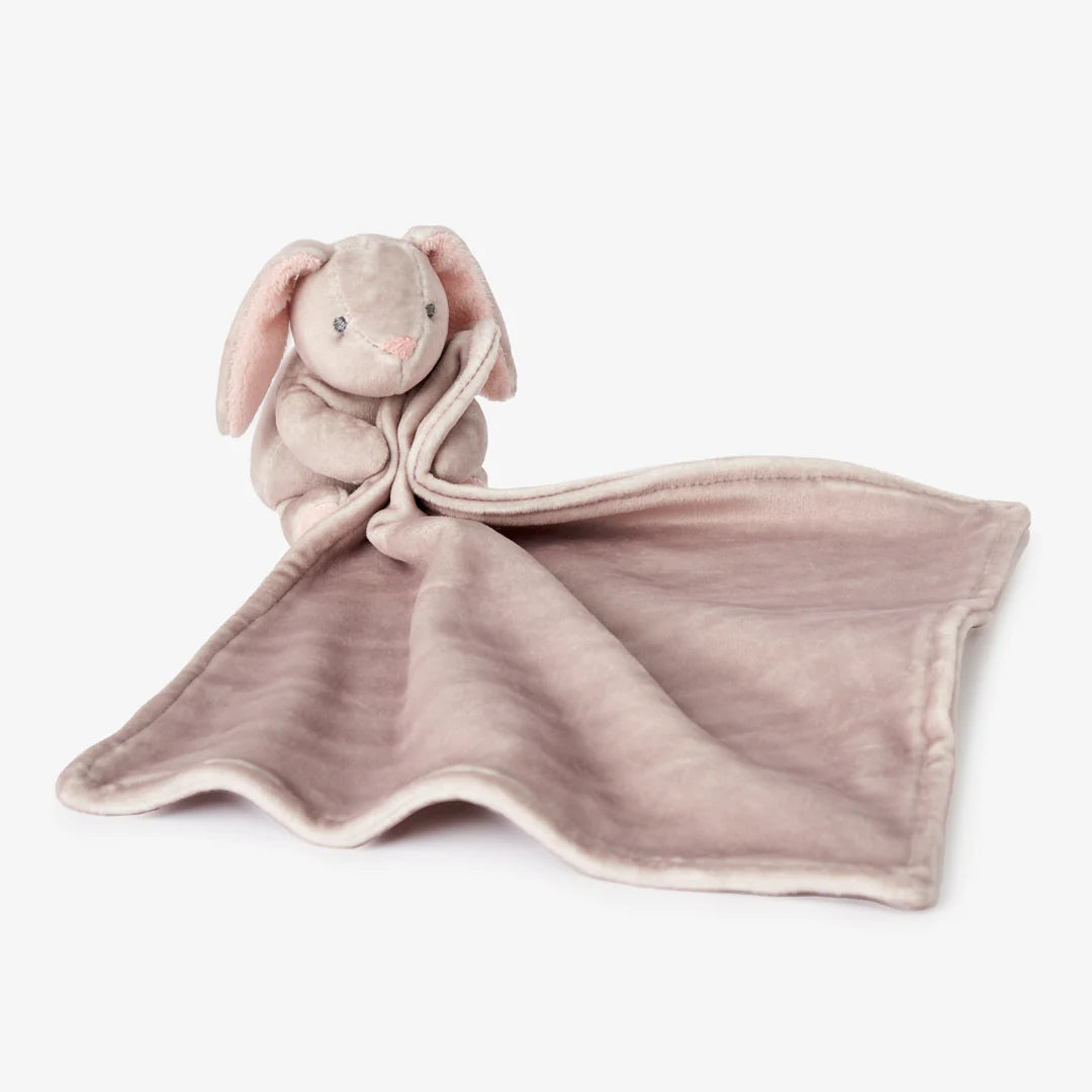 TAUPE LOVIE BUNNY SECURITY BLANKIE W/ GIFT BOX