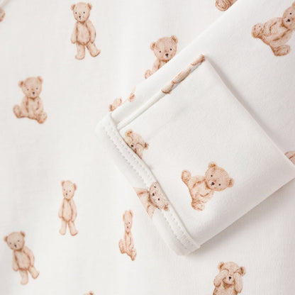 ELEGANT BABY TEDDY BEAR DOUBLE LAYERED COTTON LAYETTE SET