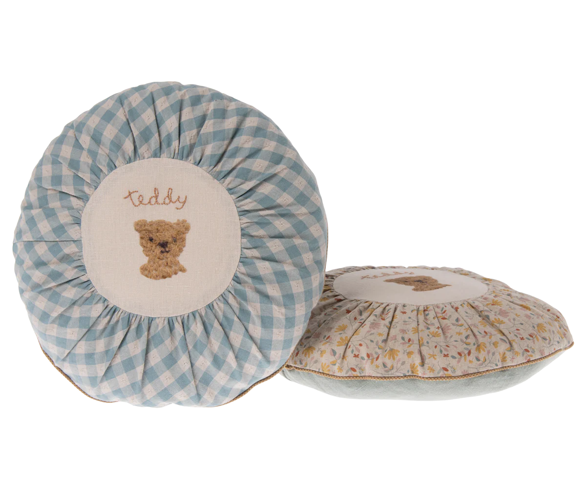 Cushion, Round small - Teddy, checked